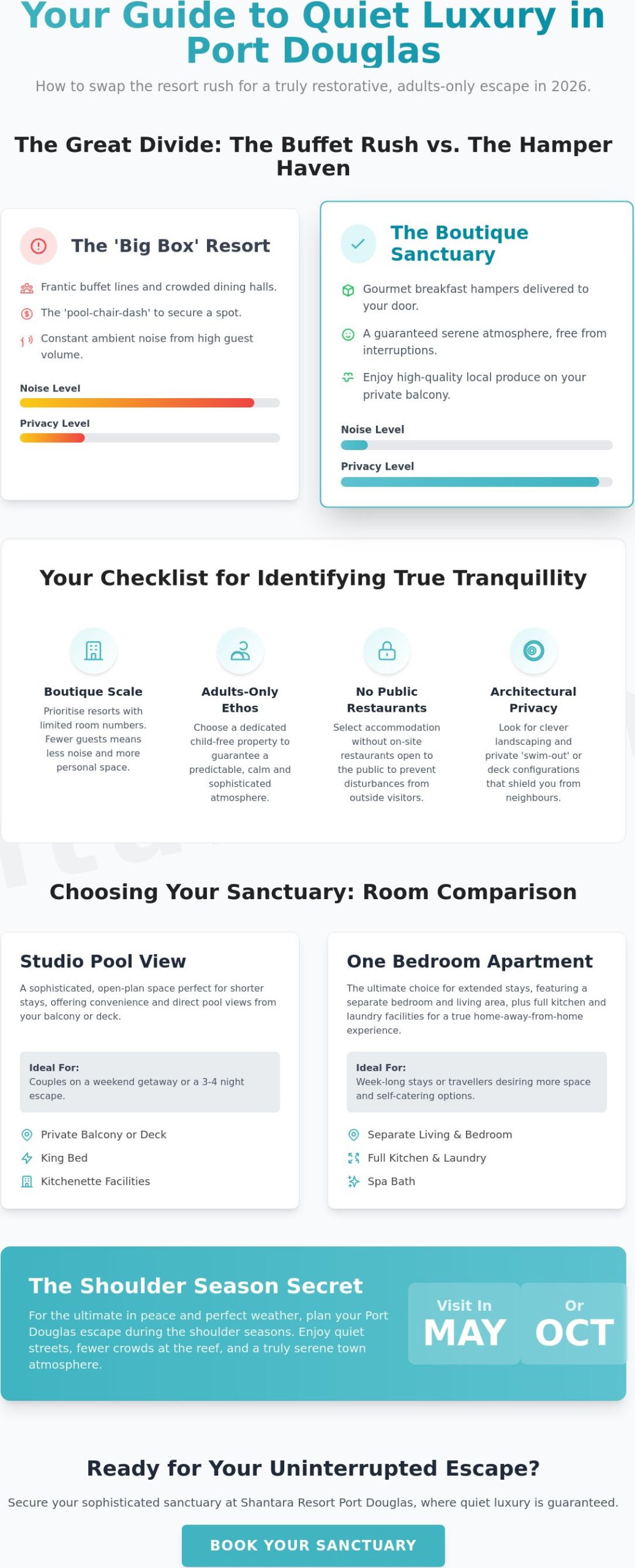 Finding Quiet Port Douglas Accommodation with Breakfast Hampers: A 2026 Couples Guide
